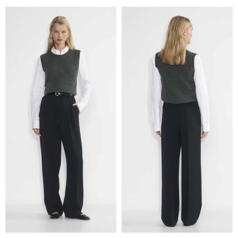 Aritzia Wide-Leg Black Dress Pants